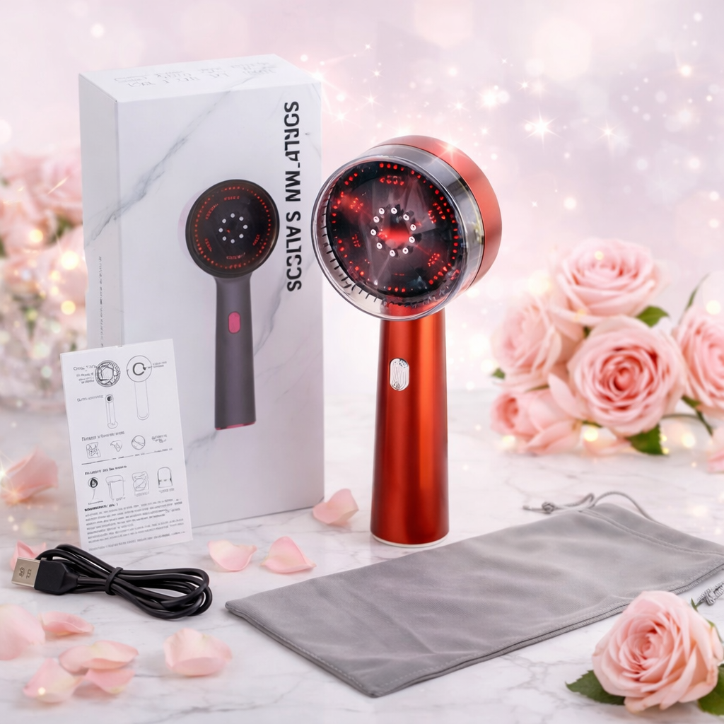 Hair Oiling Red Light Scalp Massager (One Set)