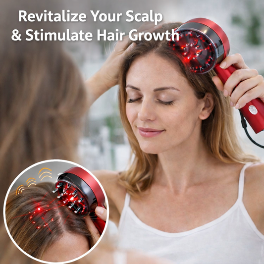 Hair Oiling Red Light Scalp Massager (One Set)